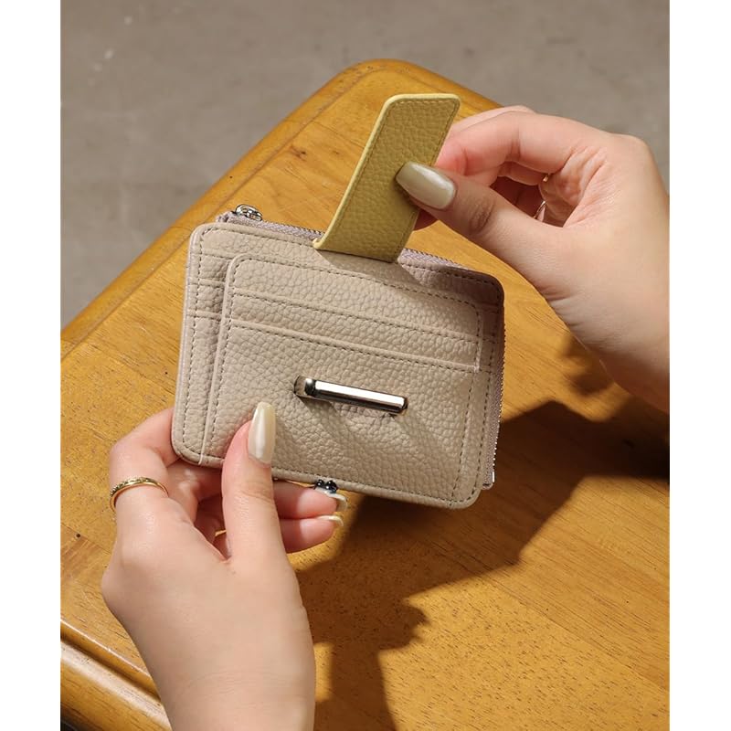 [Alto Rose] ivory fragment case With coin purse IC card card case ladies bill bifold synthetic leather simple pass case Beautiful adult cute compact