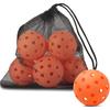 6 Pack Pickleball Balls 40 Holes Pickleballs for Outdoor Indoor Sports Pickle Ball Set Durable Cricket Kit Net Bag
