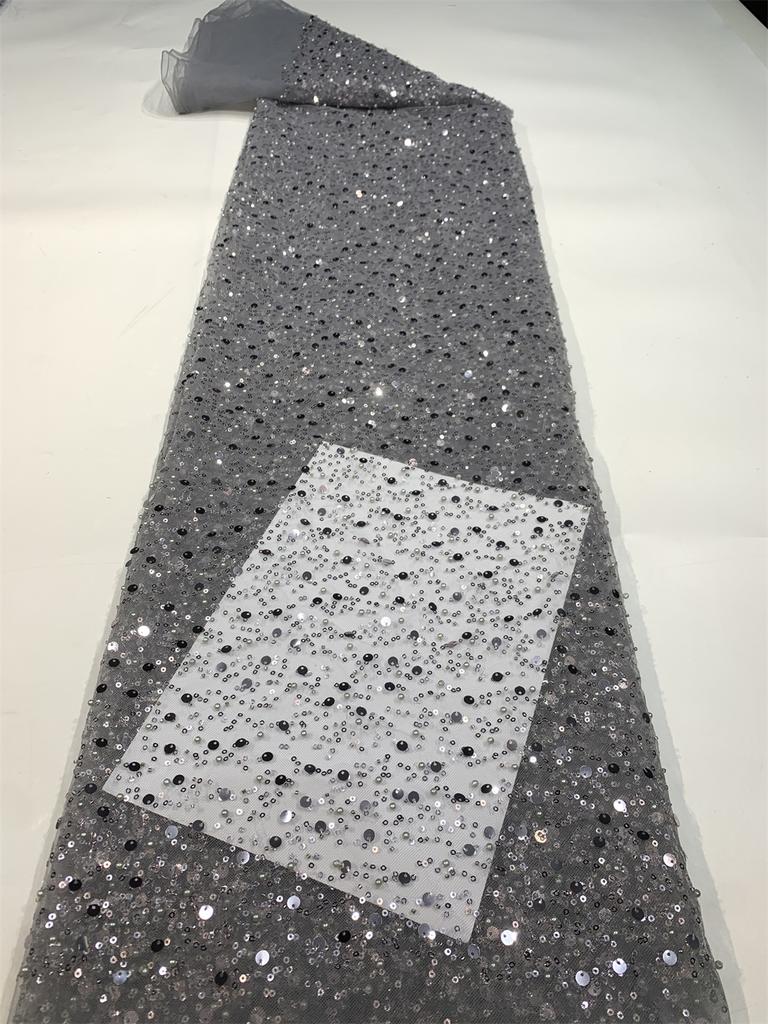 Роскошное французское сетчатое кружево с бисером Ткань 2025 Высокое качество Африканское Нигерийское Кружево с пайетками Кружево для женских свадебных платьев для вечеринок Шитье