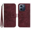 For Oppo A5x 5G/4G Case Sunflower Imprint Leather Wallet Phone Cover with Wrist Strap