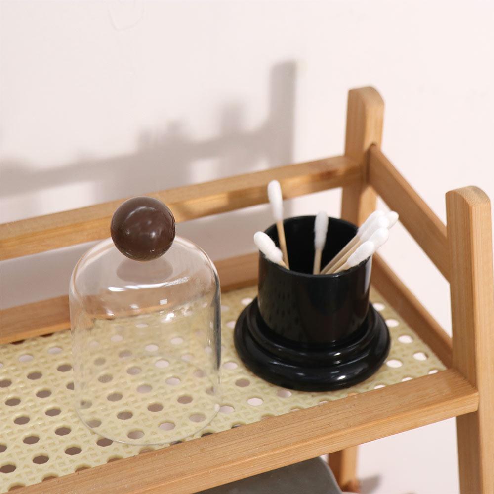 Plastic Dental Floss Case Clear Dome Lid Toothpick Storage Box Cotton Swab Jar Living Room