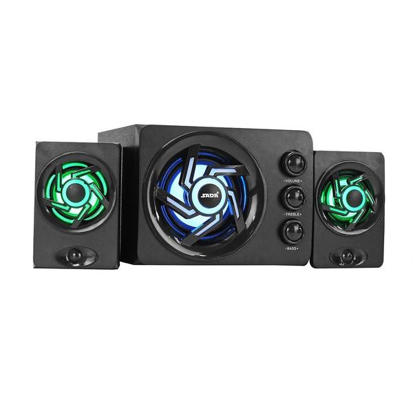 SADA Multimedia 2.1 Desktop Computer Speaker LED Light Heavy Bass Subwoofer Home Bluetooth Speaker USB Power Supply for PC Laptop Cellphone