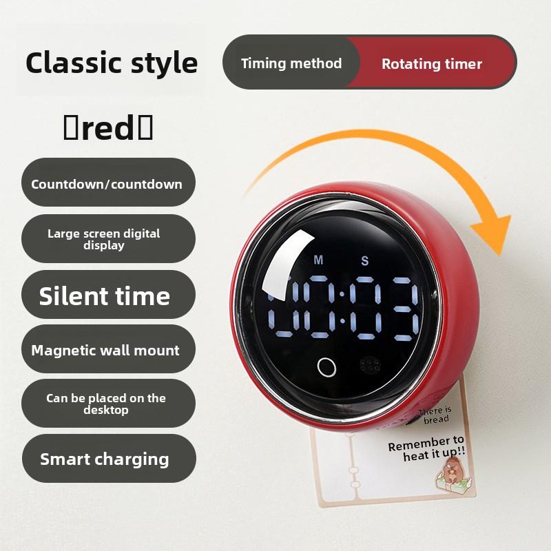 English Version Smart Voice Magnetic Timer Kitchen Alarm Clock Dual-Purpose English Version Timing Reminder3