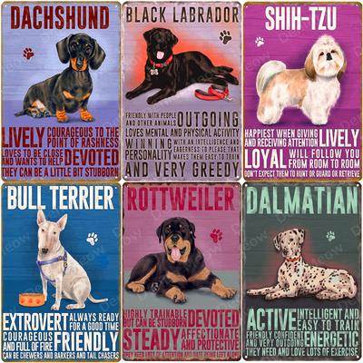 Винтажный постер с изображением собаки бульдога, металлические жестяные знаки, паб, бар, кафе, украшение для дома, мопс, лабрадор, ши-тцу, кокапу, настенная художественная тарелка N356