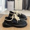 Женская обувь спортивная черная женская обувь высокие на платформе спортивные кроссовки на шнуровке новинка весна мода 2024 дизайнерские тенденции