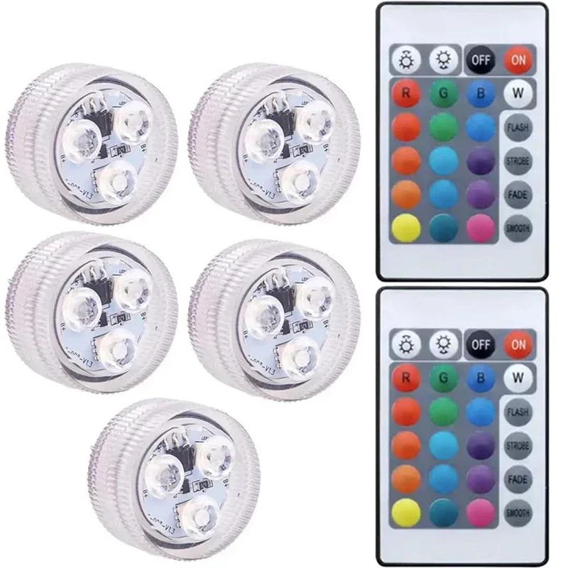 Водонепроницаемая подводная подсветка, Погружные светодиодные светильники, с пультом дистанционного управления, Лампа для ванны 16 цветов, Меняющие цвет, Душевые светильники