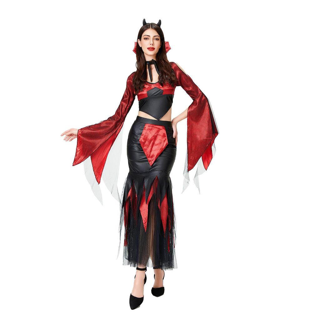 Halloween Adult Costume Sexy Queen Costume Queen Slim Dress Vampire Show Costume