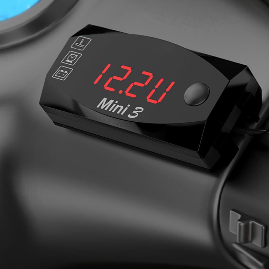 12 В мотоциклетный прибор, светодиодный цифровой дисплей, электронные часы, термометр, вольтметр, IP67, водонепроницаемый