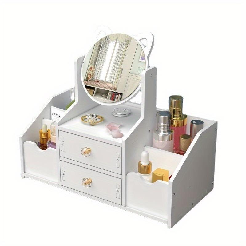 Household Drawer Type Jewelry Arrangement Rack with Cosmetic Mirror Cosmetics Storage Box Skin Care Products Organizer Drawer