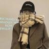 Beige Plaid Scarf Winter Mohair Tassel Shawls Fashion Cashmere Scarves  Girls
