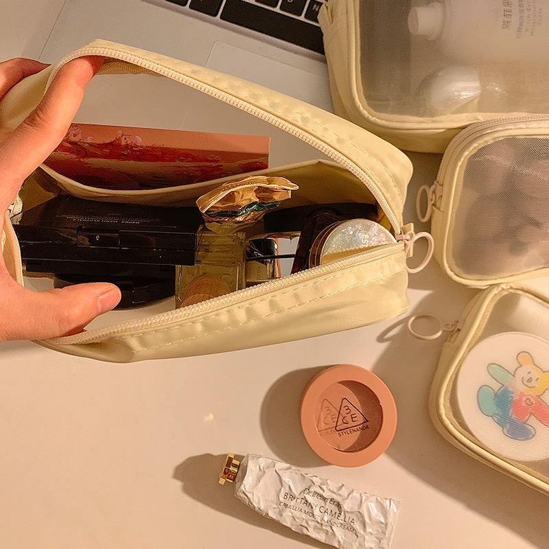 Сетчатая прозрачная косметичка женская портативная дорожная сумка-органайзер для помады и кистей для макияжа мини-маленькая