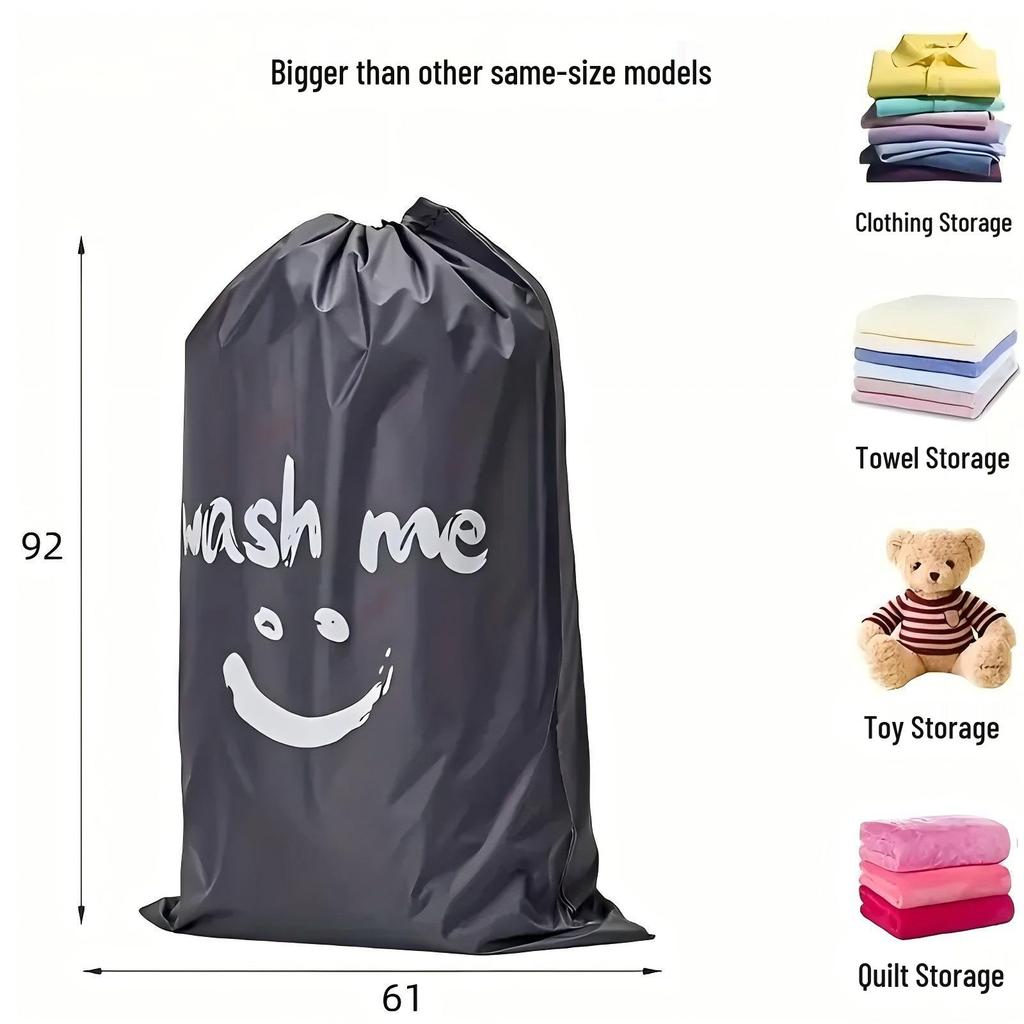 Oxford Cloth Drawstring Laundry Bag: Dustproof Travel Storage for Clothes