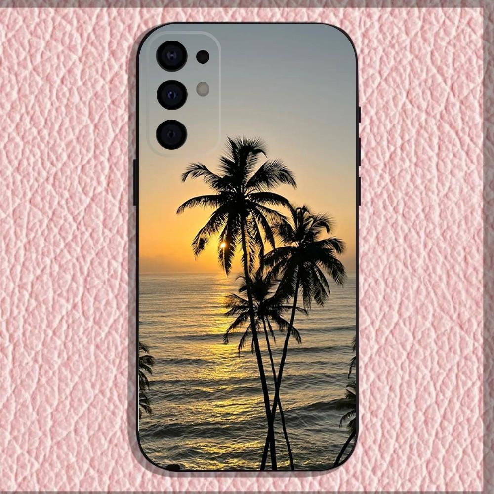 Чехол для телефона с изображением кокосовой пальмы для Samsung S25, S24, S21, S22, S23, S30, Ultra, S20, Plus, Fe, Lite, Note, 10, 9, 5G Черный