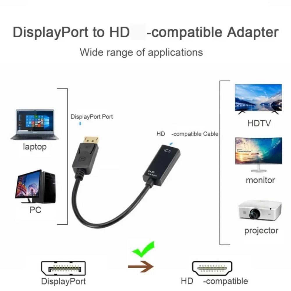 Цифровой HD AV-порт Адаптер Конвертер 4K 1080P Штекер на Розетку Конвертер DisplayPort Видео Аудио Кабель для ПК ТВ Ноутбука