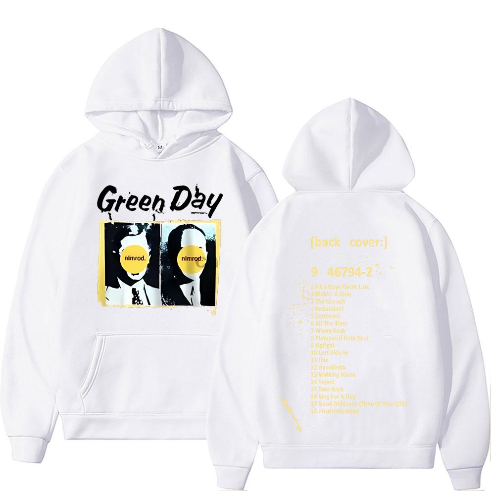 Редкая панк-группа Green Day Nimrod Принт на спине Худи Мужская Винтажная Готическая Рок Толстовка Оверсайз Мужские Хип-Хоп Повседневные Худи