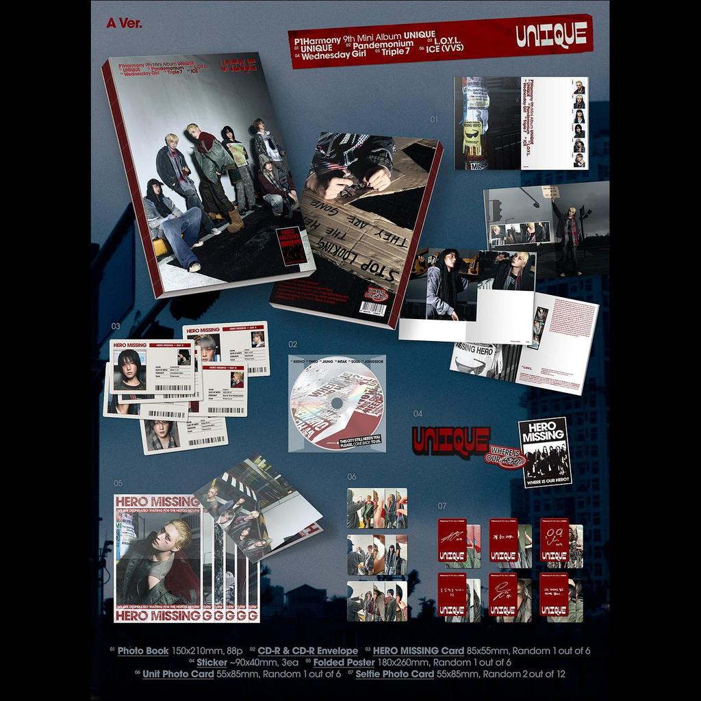 [Предзаказ] P1Harmony [UNIQUE] 9-й мини-альбом (Фотокнига вер.) + Бесплатный подарок
