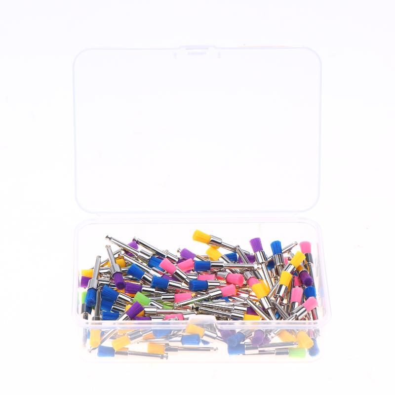 100Pcs/Pack Disposable Dental Polisher Nylon Bristle Brush Polishing Brushes Teeth Whitening Prophy Brushes Dentist Materials