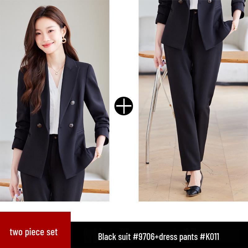2024 Женский профессиональный осенний костюмный набор - Элегантный, плотный стиль для формальных поездок на работу и приема в отеле