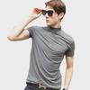 2024 Men's Milk Silk Slim Short-sleeve High-collar Solid Color T-shirt