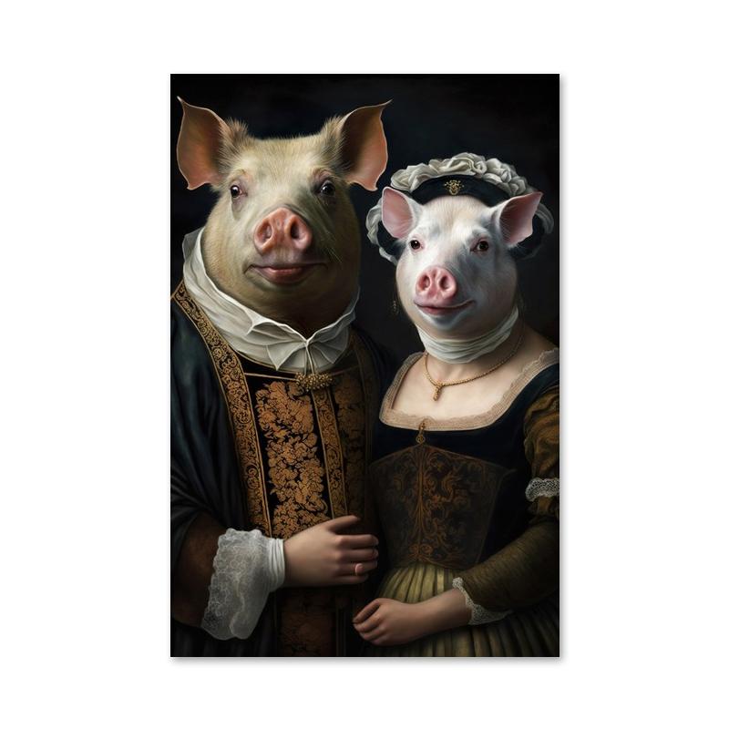 Аристократический постер с животными в стиле ретро, лев, жираф, кошка, печать на холсте, настенные художественные картины для украшения гостиной и дома