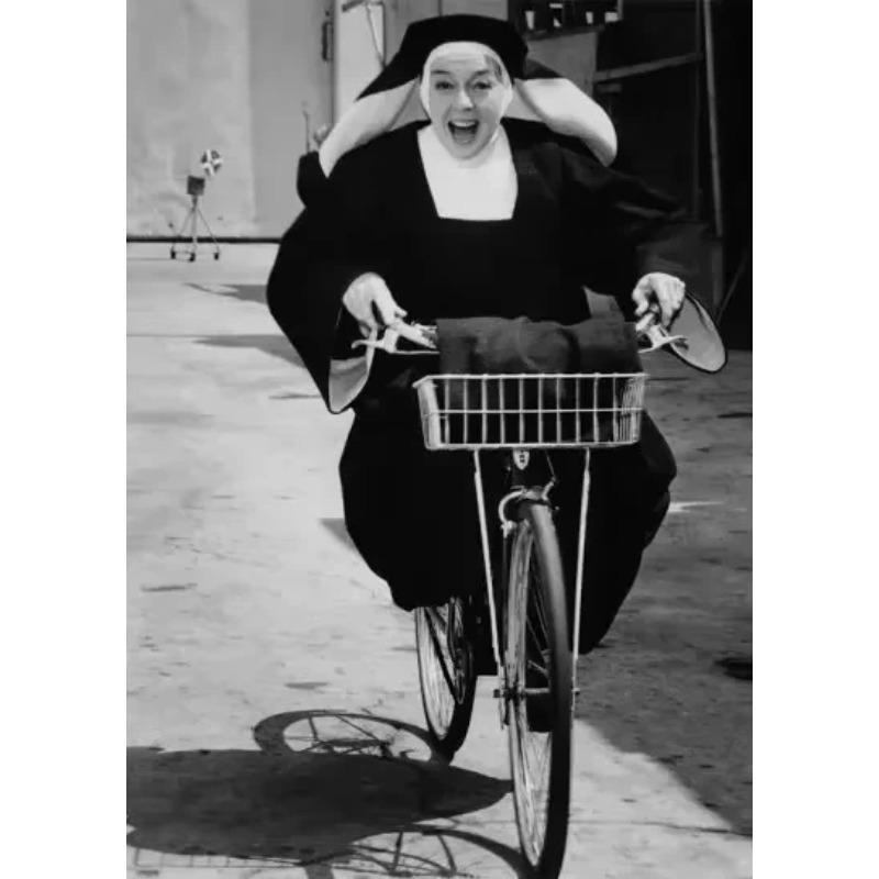 AA Modern Simple Wall , Black . White Nuns Series, Rebel Smoking, HD Canvas Print Poster, Home Living Room Bedroom ation