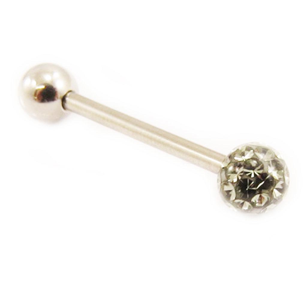 Les Trésors De Lily [L4510] - Gray 'Crystal' Steel Barbell