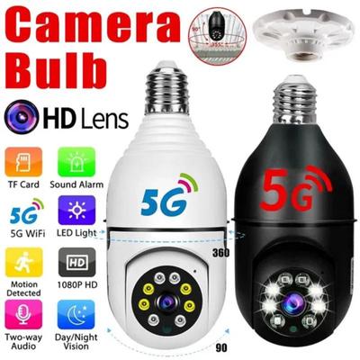 Wifi Bulb Camera 1080P 360° Rotation Auto Tracking Panoramic Night Vision Wireless IP Camera Remote Viewing Home Security Surveillanc