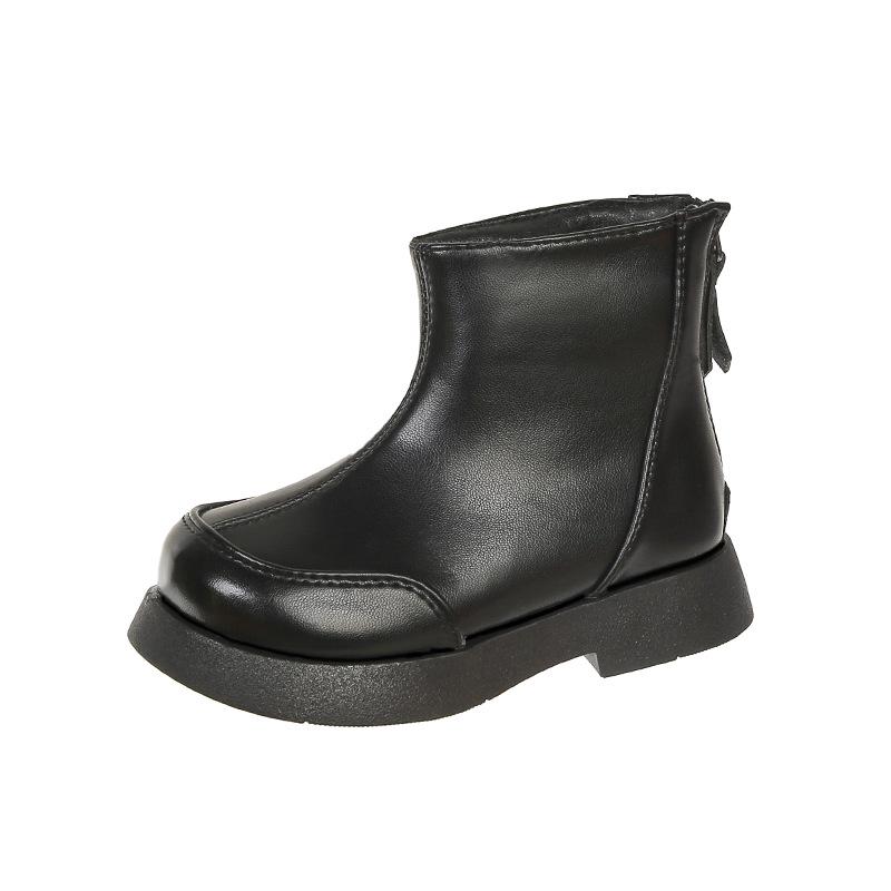 Девичьи осенне-зимние ботильоны Мартин в корейском стиле на флисовой подкладке 2025