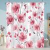 Ботаническая шторка для душа с цветами Красочные цветы Зеленые листья Акварельное искусство Креативные полиэстеровые шторки для душа Декор для ванной