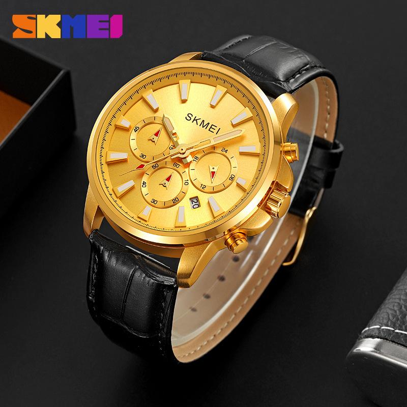 Moment Beauty Мужские часы Кварцевые часы Ремень Мужские часы Водонепроницаемые часы Многофункциональные хронограф Круглые модные часы Мужские