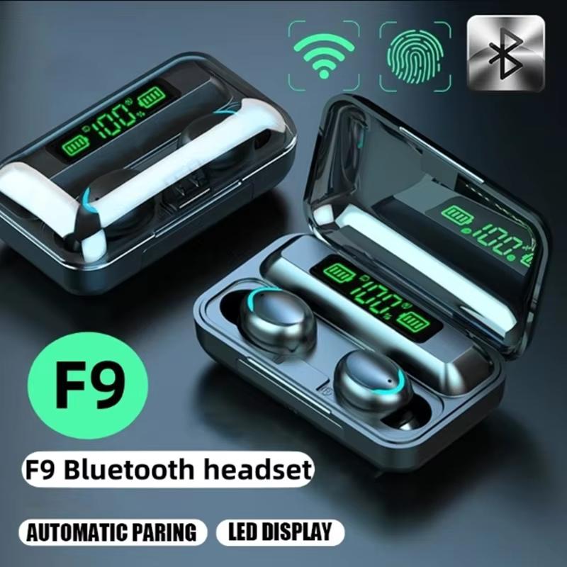 F9 TWS Bluetooth наушники беспроводные наушники с Hifi Bass сенсорное управление Hands-Free зарядный чехол цифровой дисплей