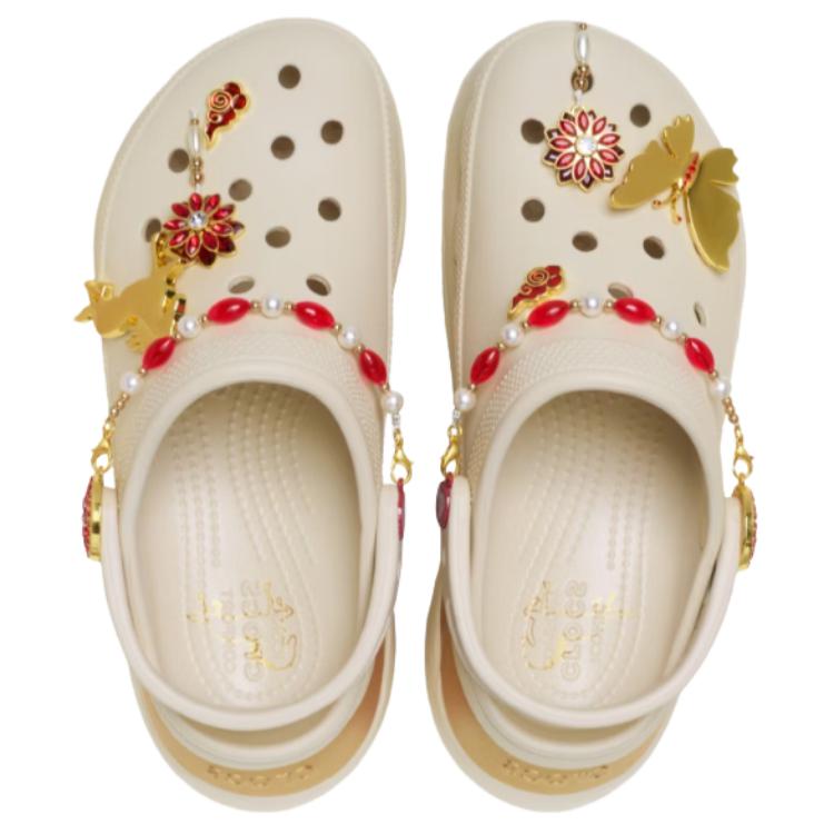 Crocs Унисекс-Взрослый Классический Клог Год Лошади Ограниченная Серия Кит Золотая Платформа Комфорт Накладки 213112-2MC