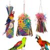 Bird Tearing Toy Colorful Palm Weaving Parrot Toy Bird Grinding Chewing Toy for All Size Bird Birdcage Hanging Decors