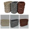 Elegant Wicker Toilet Paper Storage Basket with Lid Narrow Bathroom Organizers for 6 To 9 Rollsl Portable for Closet