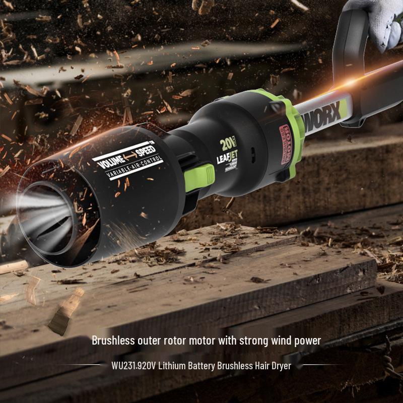 Worx WU231 Бесщеточный аккумуляторный воздуходув - Мощный очиститель пыли и золы