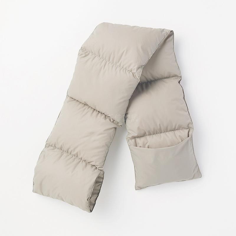Japanese-style Portable Light and Thin Down Scarf, Scarf, Warm and Windproof, Light and Solid Color Adult Scarf, Children's Scarf