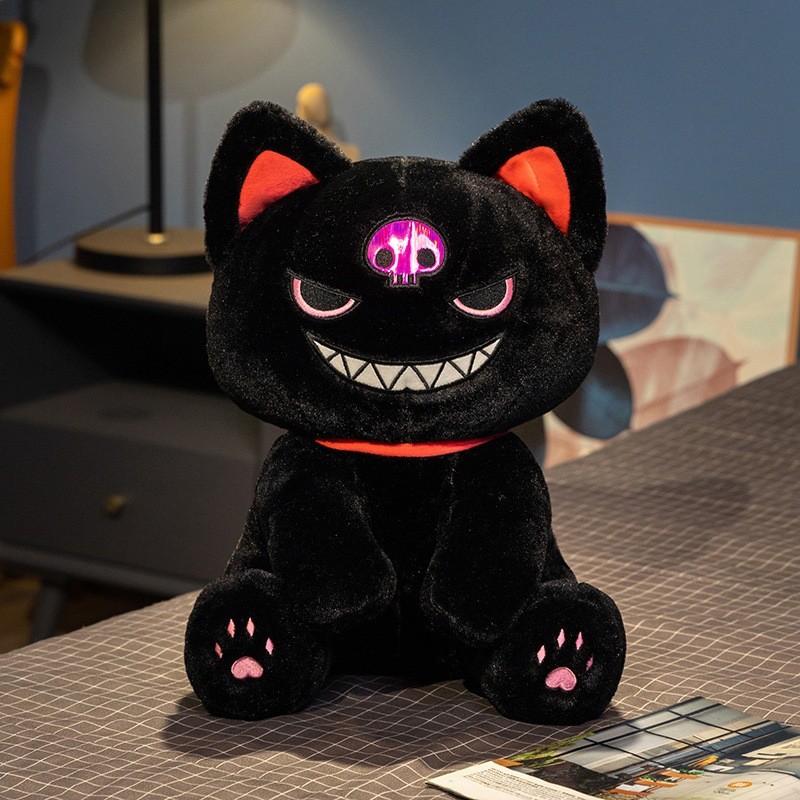 Cute Dark Pirate Cat Plush Toy Cozy Stuffed Animal Pillow For Relaxation And Sleep