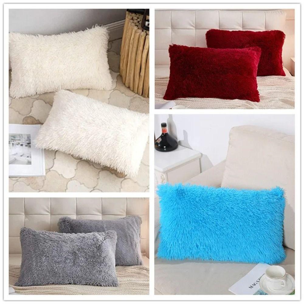 Rectangular Shape Crystal Plush Pillow Plush Mink Plush Pillow Nordic Pillowcase Living Room