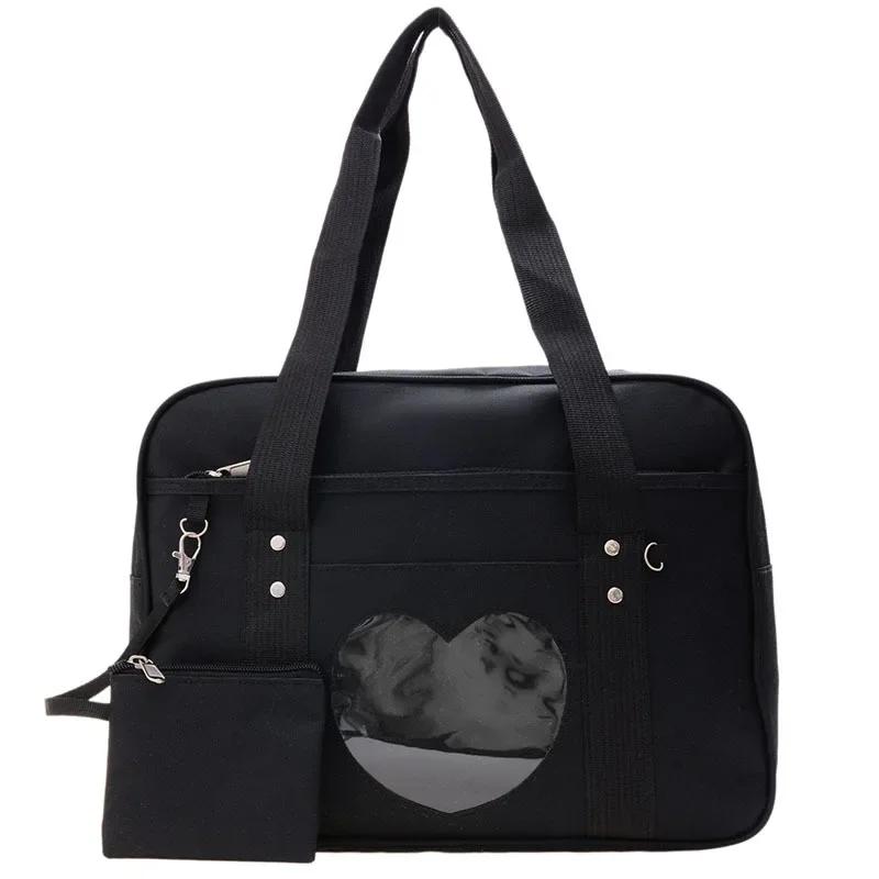 Японская сумка через плечо Kawaii для женщин, Itabag из искусственной кожи, прозрачная сумка JK, большая сумка, сумки в стиле преппи, сумка Ita, сумка через плечо