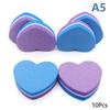 10Pcs Love Washable Nail File Sponge Block Sanding Multicolour Double Sided Polishing Tools Nail Care