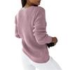 Women's Long Sleeved V Neck Solid Colour Cable Knit Casual Pullover Luxurious Relaxed-fit Slimming and Versatile Top