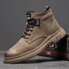 Новые мужские ботинки из натуральной кожи, ботильоны, осенняя мода, высокие кожаные повседневные туфли, крутые рабочие ботинки, зимние плюшевые ботинки