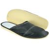 Men's leather, gray covered slippers with a contoured insole 41