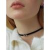 Cubic Ribbon Leather Choker