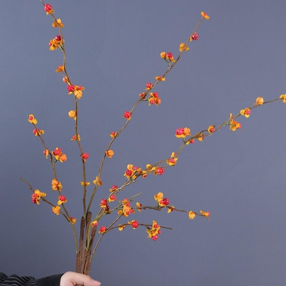 Yellow Flower Fake Flowers Plant Decorative Simulation Tree Branch Home Decor