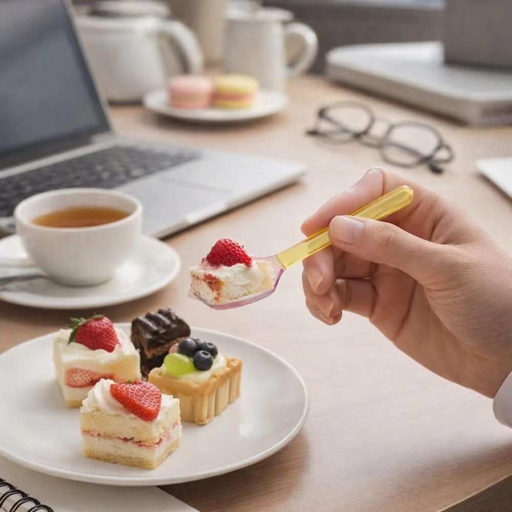 Small Glass Spoon High Temperature Oatmeal Yogurt Spoon Cute Dessert Spoon
