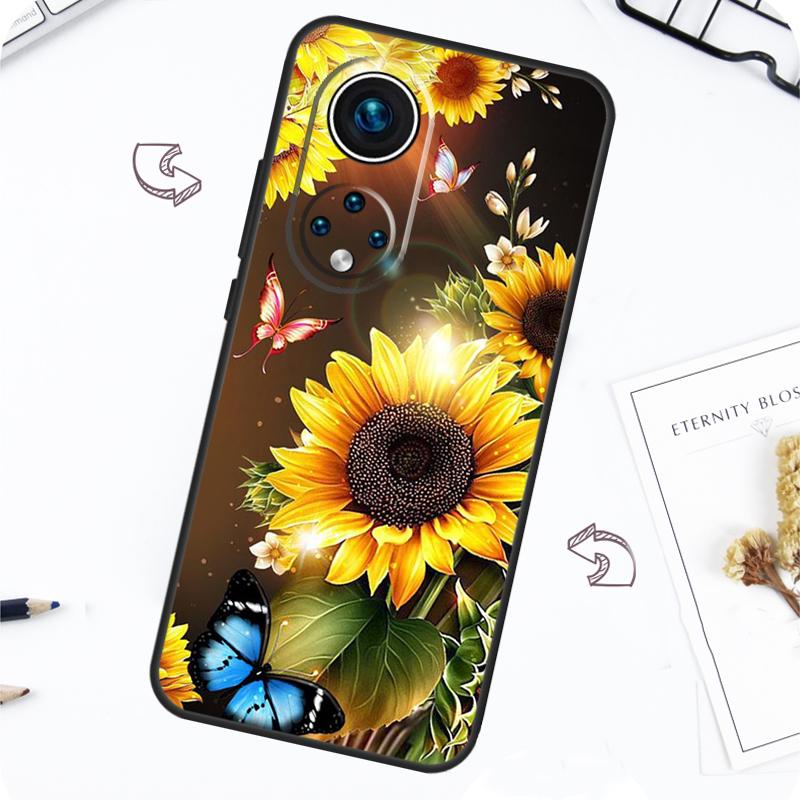 Beauty Yellow Sunflower Case For Honor Magic 5 6 7 Lite Honor 200 Pro X8b X9a X8a X8 X9 X9c X9b 50 70 90 Lite Cover