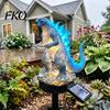 Courtyard Dragon Sculpture Solar Garden Light, Outdoor Sasquatch Statue Lamp, Fantasy Medieval Gothic Creature Sculpture, Pathway Light for Yard Lawn