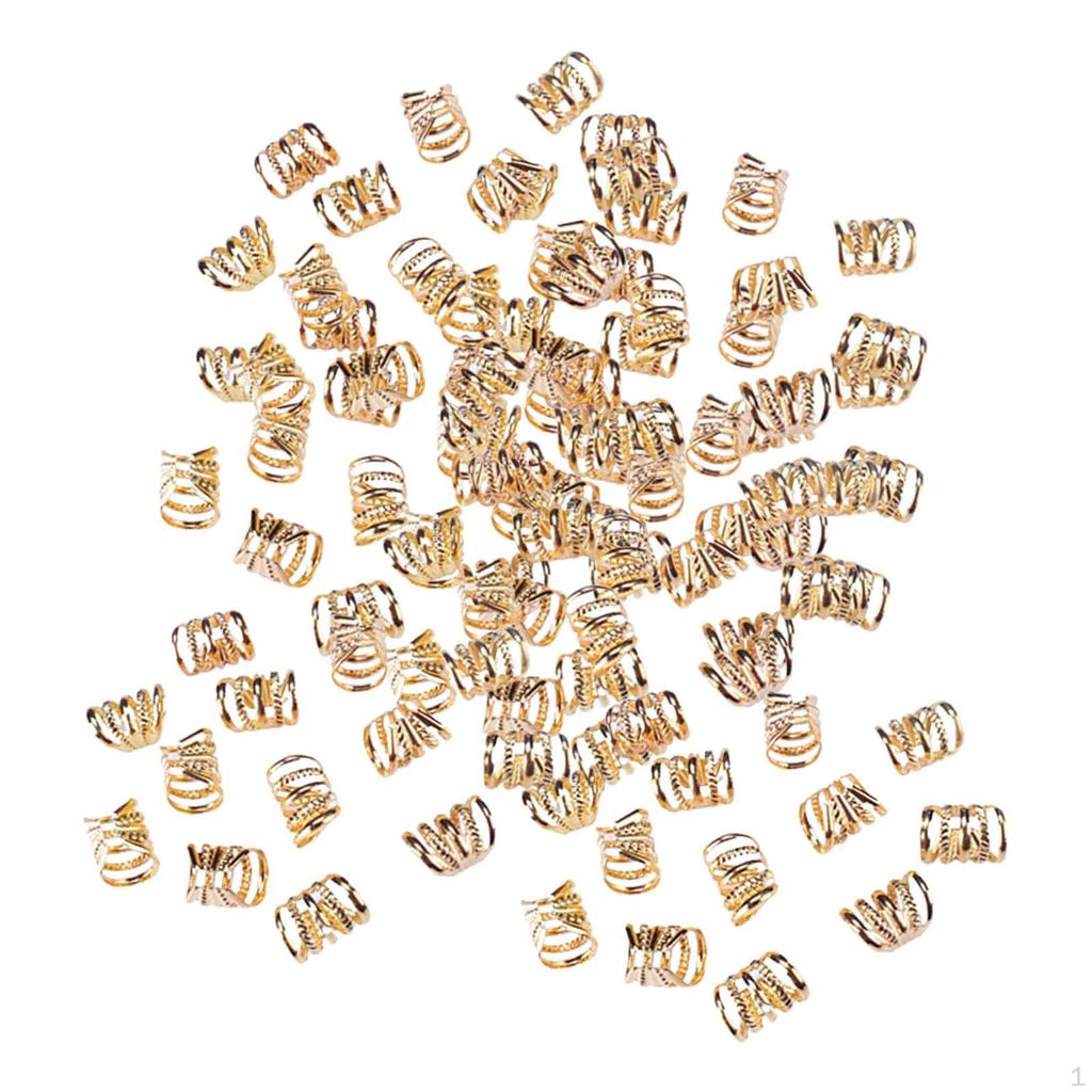 100 шт. железные бусины для дредов, металлические украшения для волос для женщин, аксессуары для кос, кольца