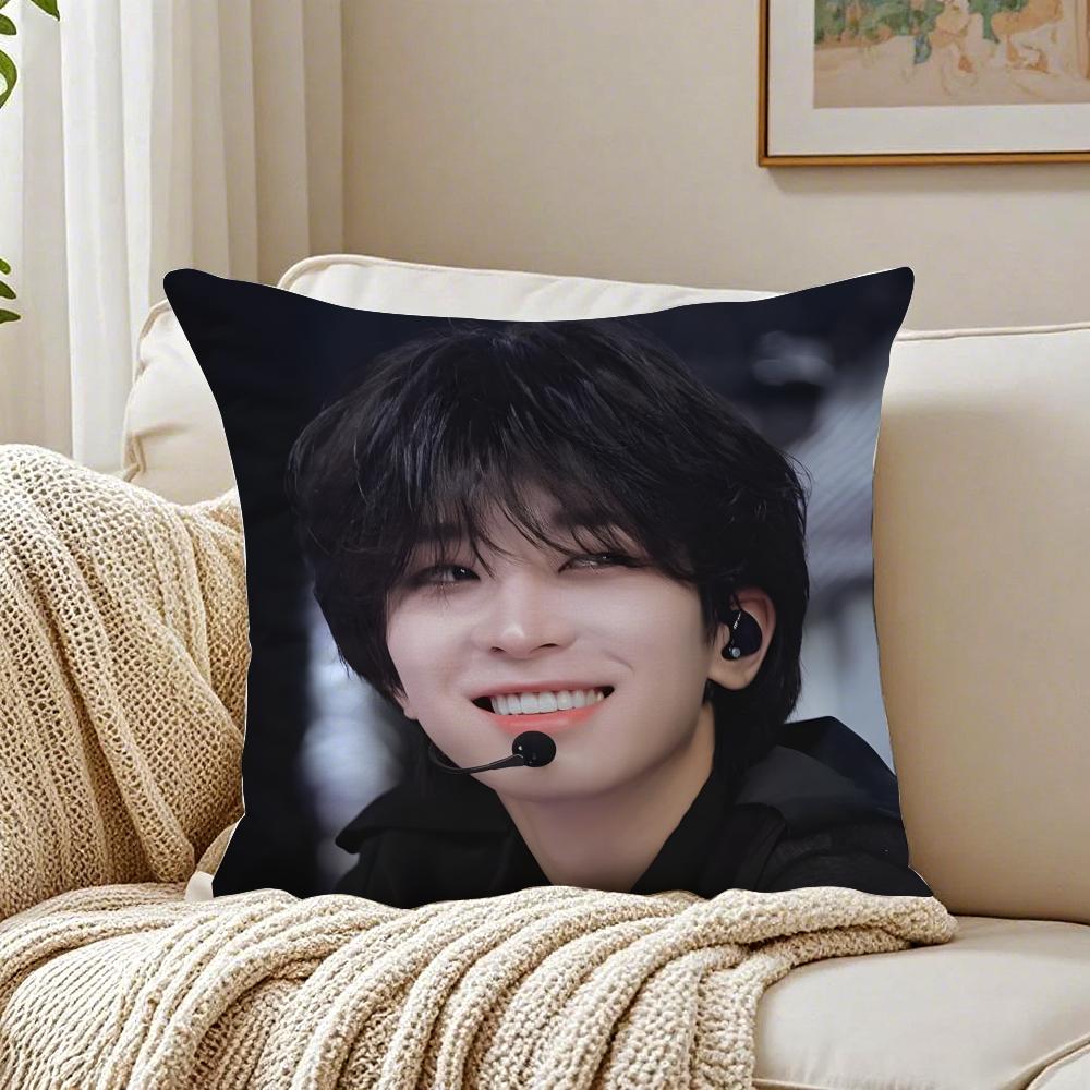 Popular Kpop Idol WWonwooS Cushion Cover Linen Pillowcase Soft  for Sofa Bed Home Room Decor